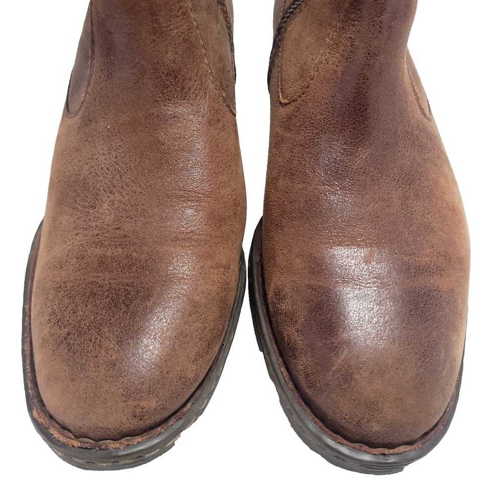 Born Karin Country Western Distressed Brown Leather Ankle Boots Womens 10 - Picture 5 of 14